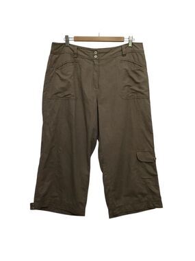 OLSEN Europe Anna linen blend pedal pusher pants crop wedge size 10 wide legs